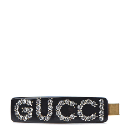 Gucci Resin Crystal Single Hair Barrette Black 1 of 4