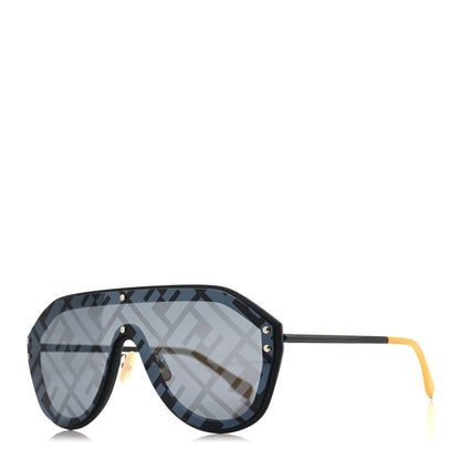 Fendi Rubber FF Fabulous Shield Sunglasses FF M0039/G/S Black 1 of 7