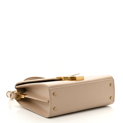 Saint Laurent Grain de Poudre Mini Classic Monogram Cassandra Top Handle Beige 4 of 13