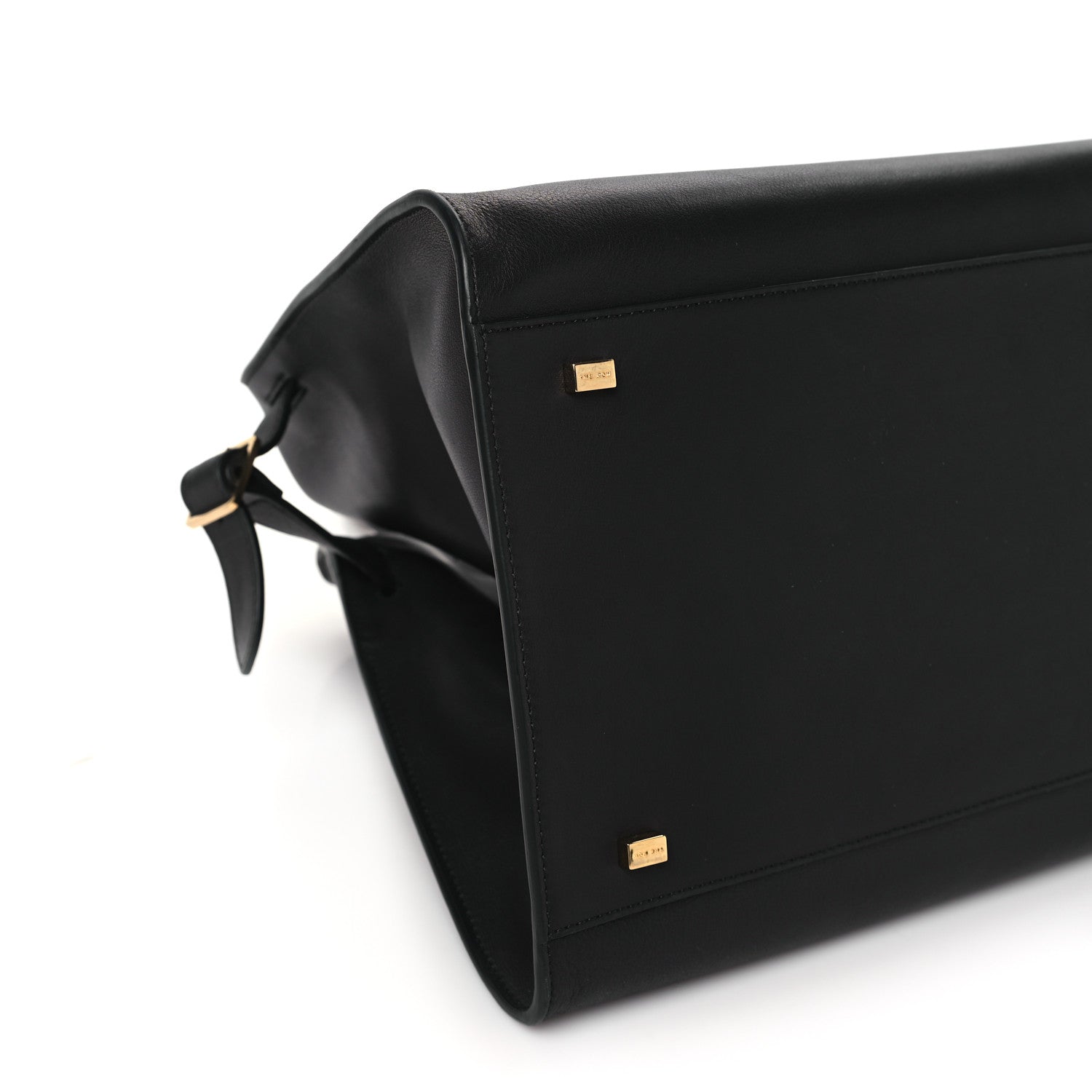The Row Polished Saddle Calfskin Soft Margaux 15 Black 8 of 9