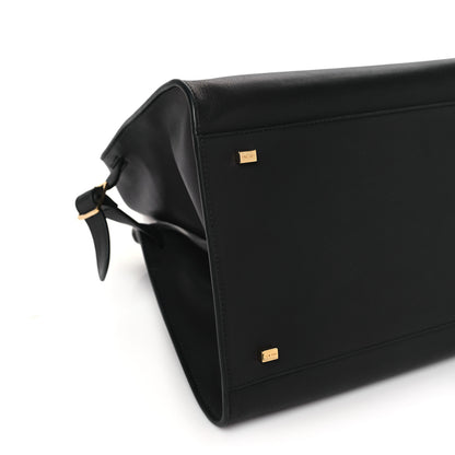 The Row Polished Saddle Calfskin Soft Margaux 15 Black 8 of 9