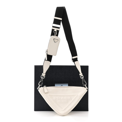 Prada Grace Lux Triangle Shoulder Bag White 12 of 12