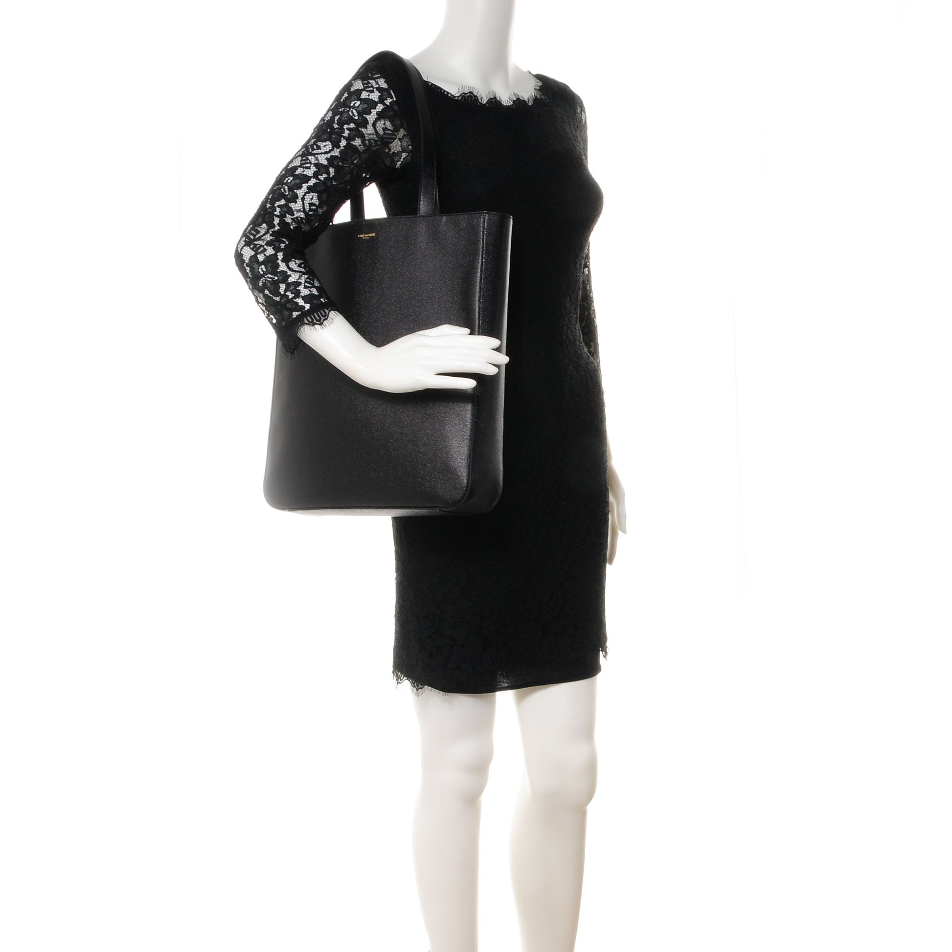 Saint Laurent Grain de Poudre North/South Medium Museum Tote Black 2 of 7