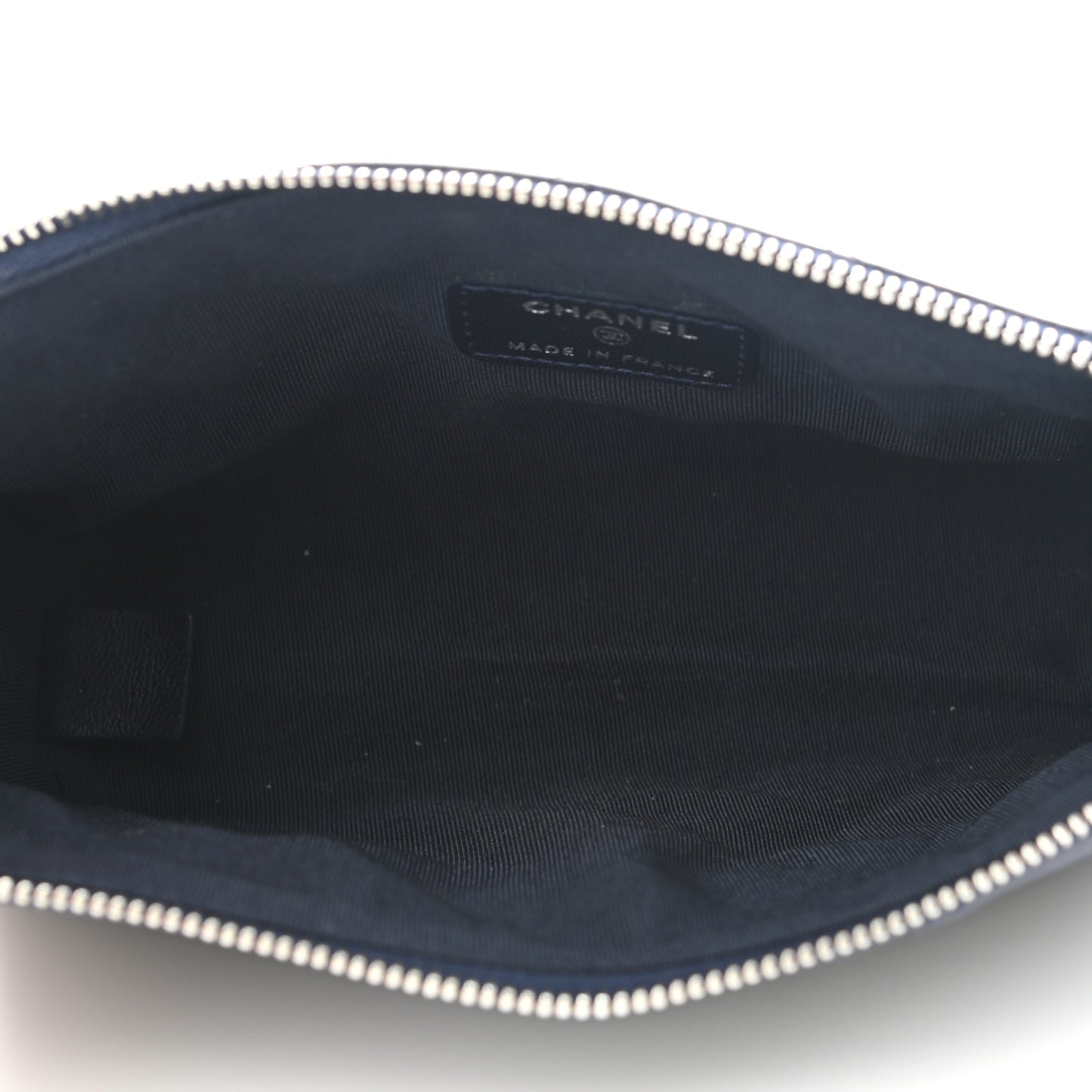 Lambskin Quilted Cosmetic Case Navy Blue