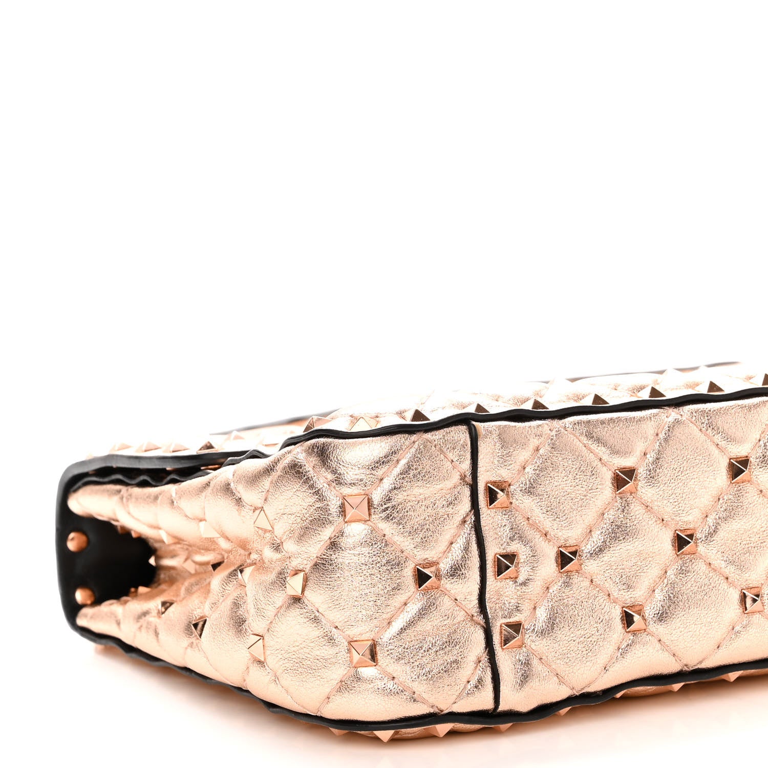 Valentino Garavani Metallic Nappa Medium Rockstud Spike Shoulder Bag Rame 8 of 11