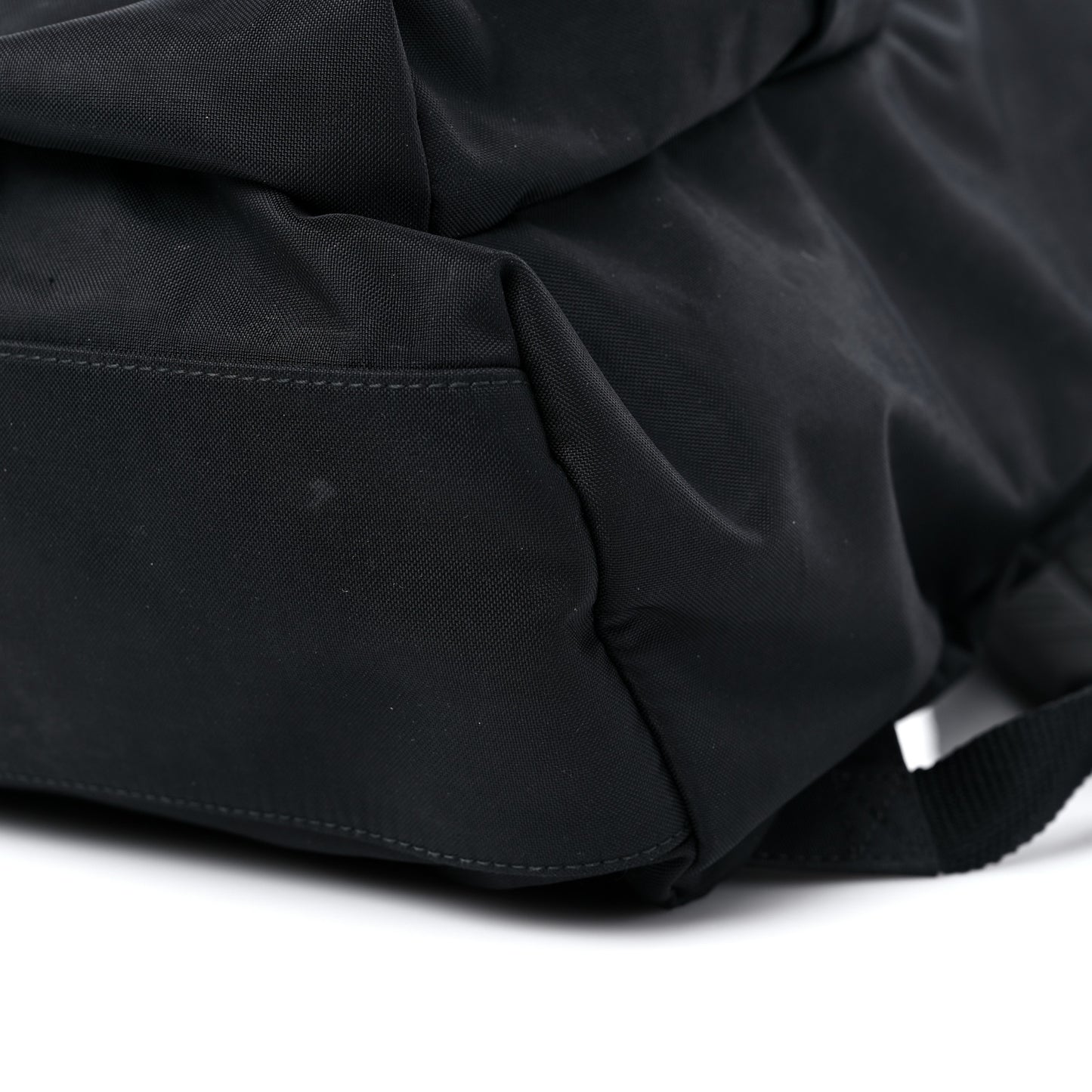 Sport Nylon Logo Embroidered Wheel Backpack Black White