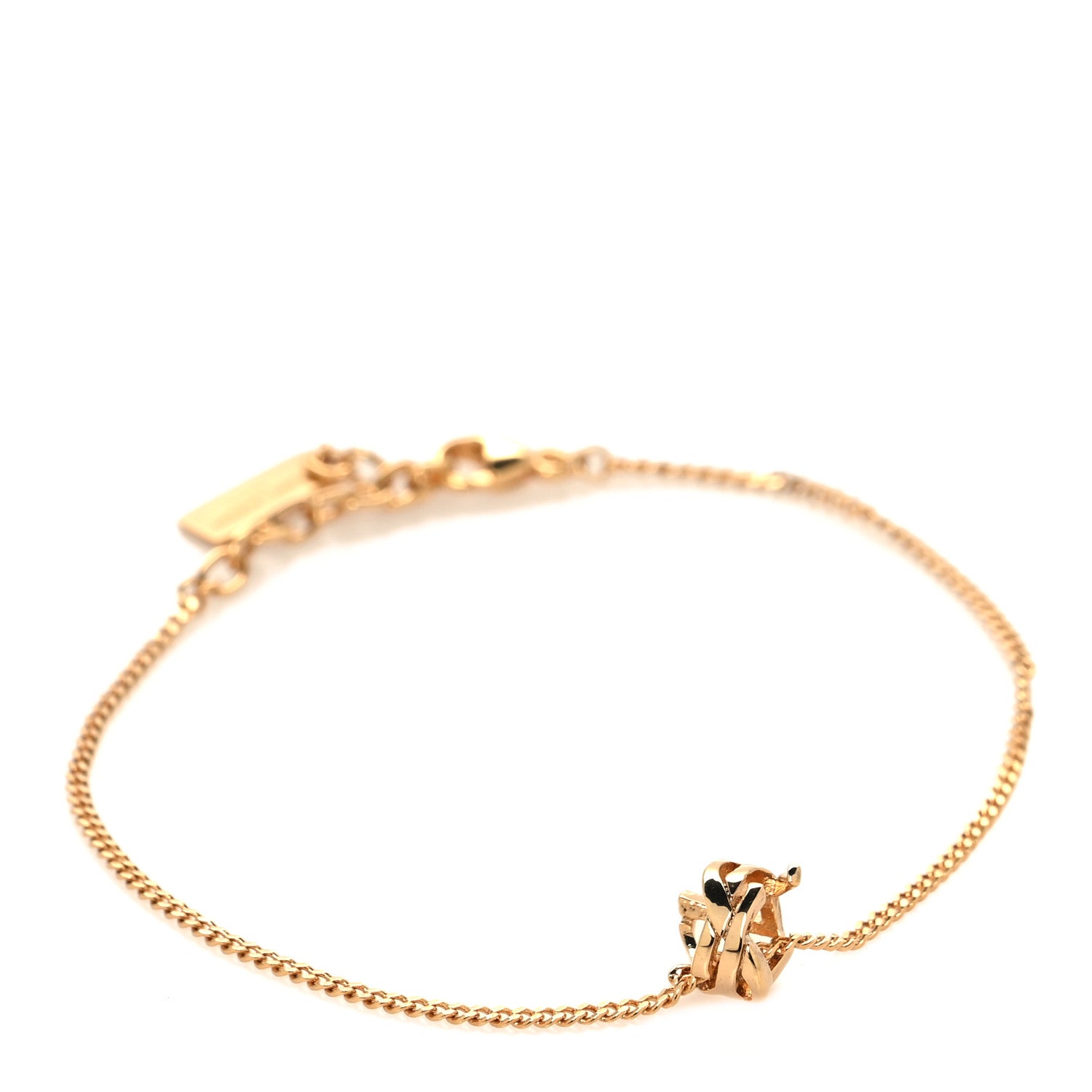 Saint Laurent Brass Monogram Twist Bracelet Gold 1 of 4