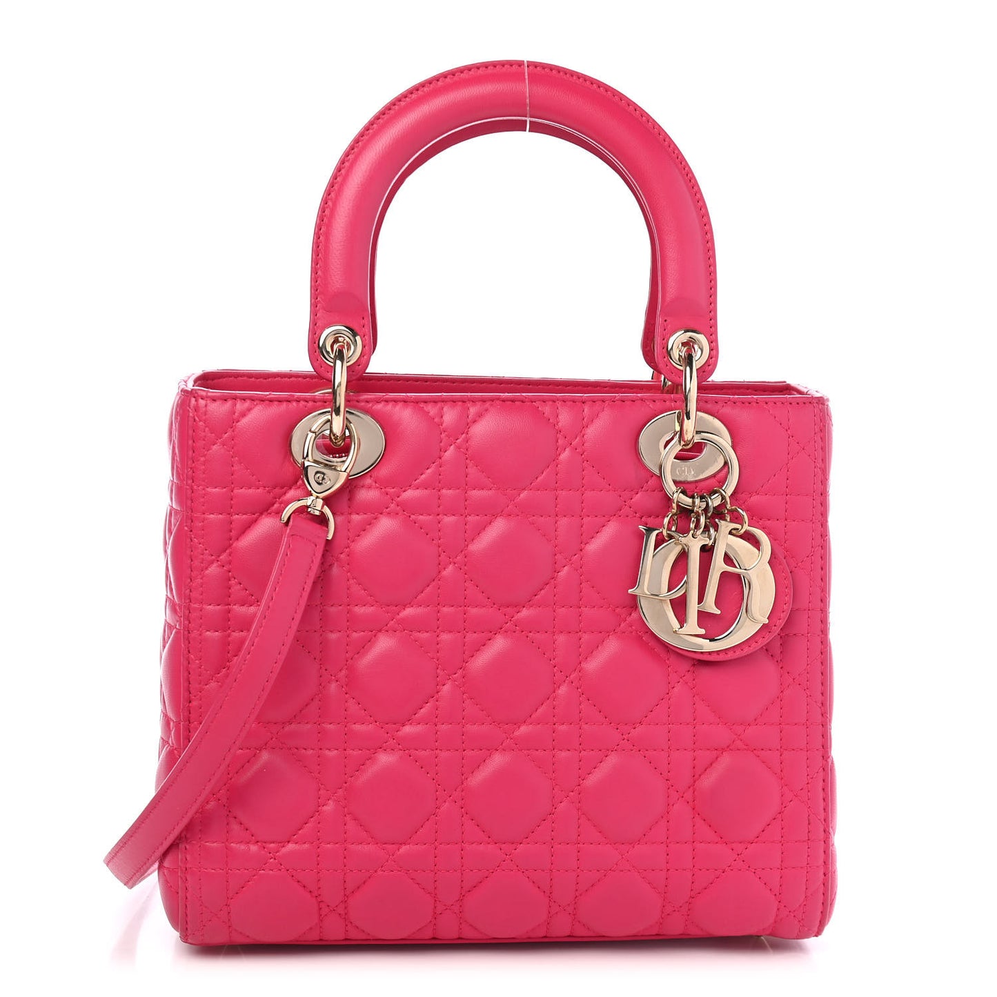 Lambskin Cannage Medium Lady Dior Pink