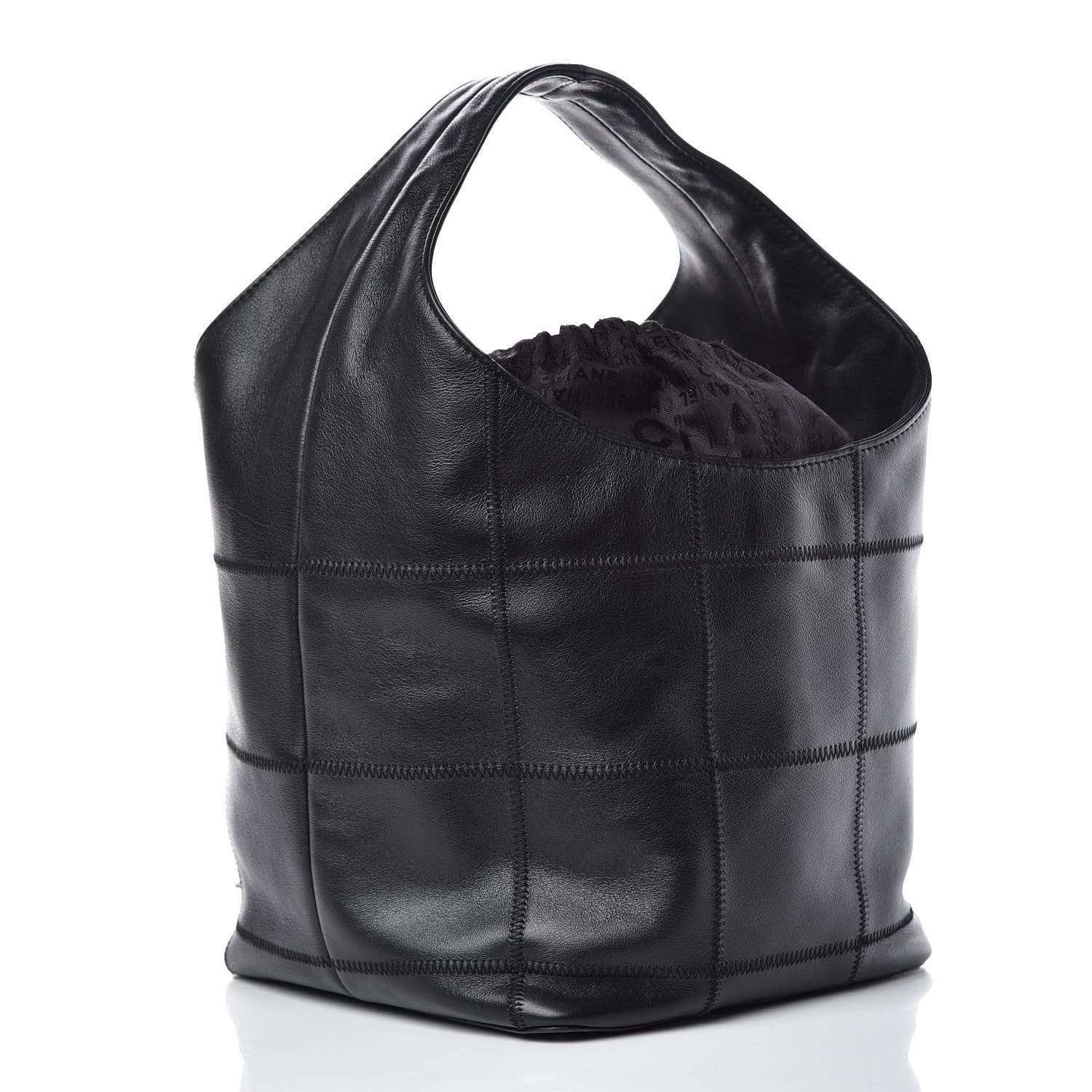 Chanel Calfskin Square Stitched Tassel Hobo Black 3 of 10