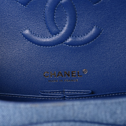 Chanel Denim Quilted Medium Double Flap Blue 6 of 9