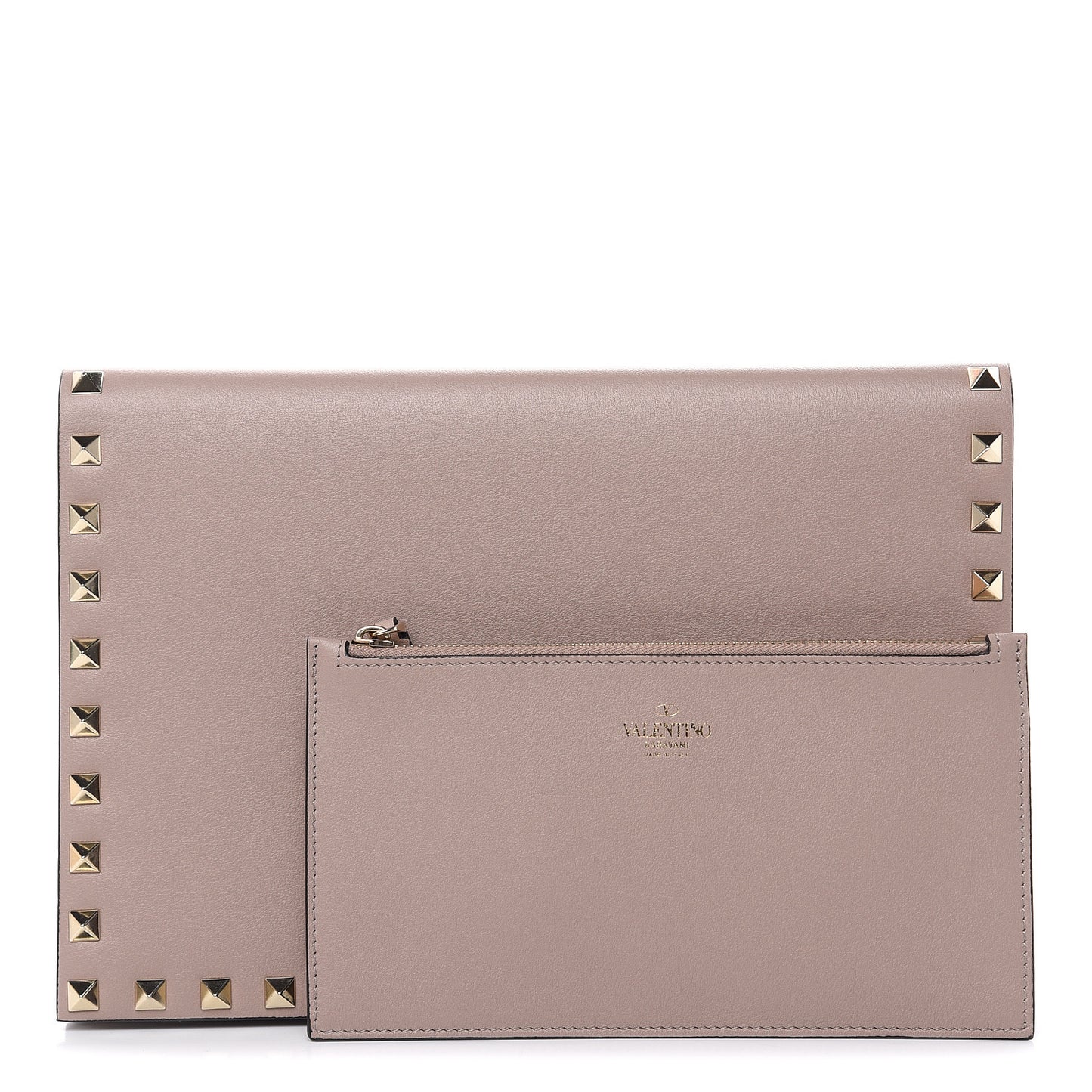 Nappa Rockstud Clutch Poudre