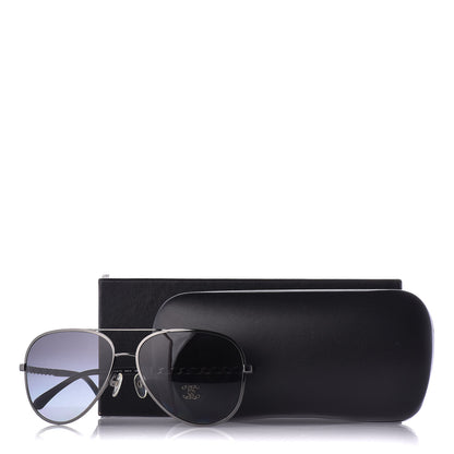 Chanel Lambskin Aviator Chain Sunglasses 4194-Q Black 7 of 7
