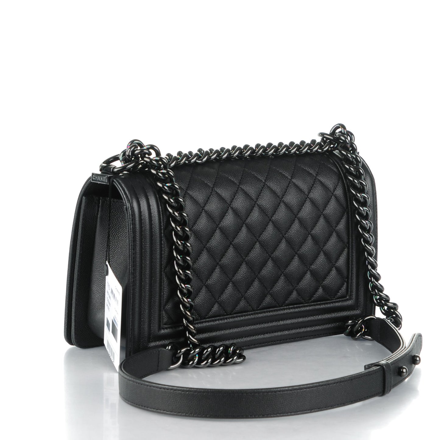 Caviar Quilted Medium Boy Flap So Black