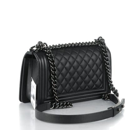Chanel Caviar Quilted Medium Boy Flap So Black 3 of 8