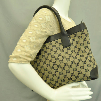 Gucci Monogram Canvas and Leather Tote Black 2 of 11