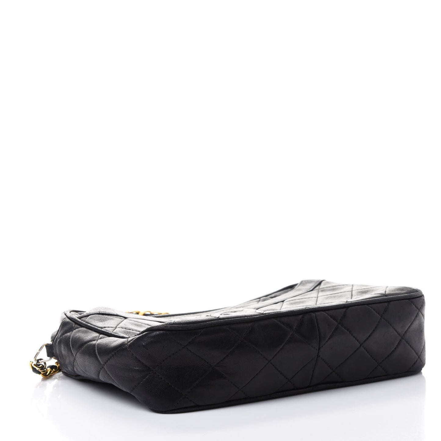 Lambskin Quilted CC Tassel Camera Case Black