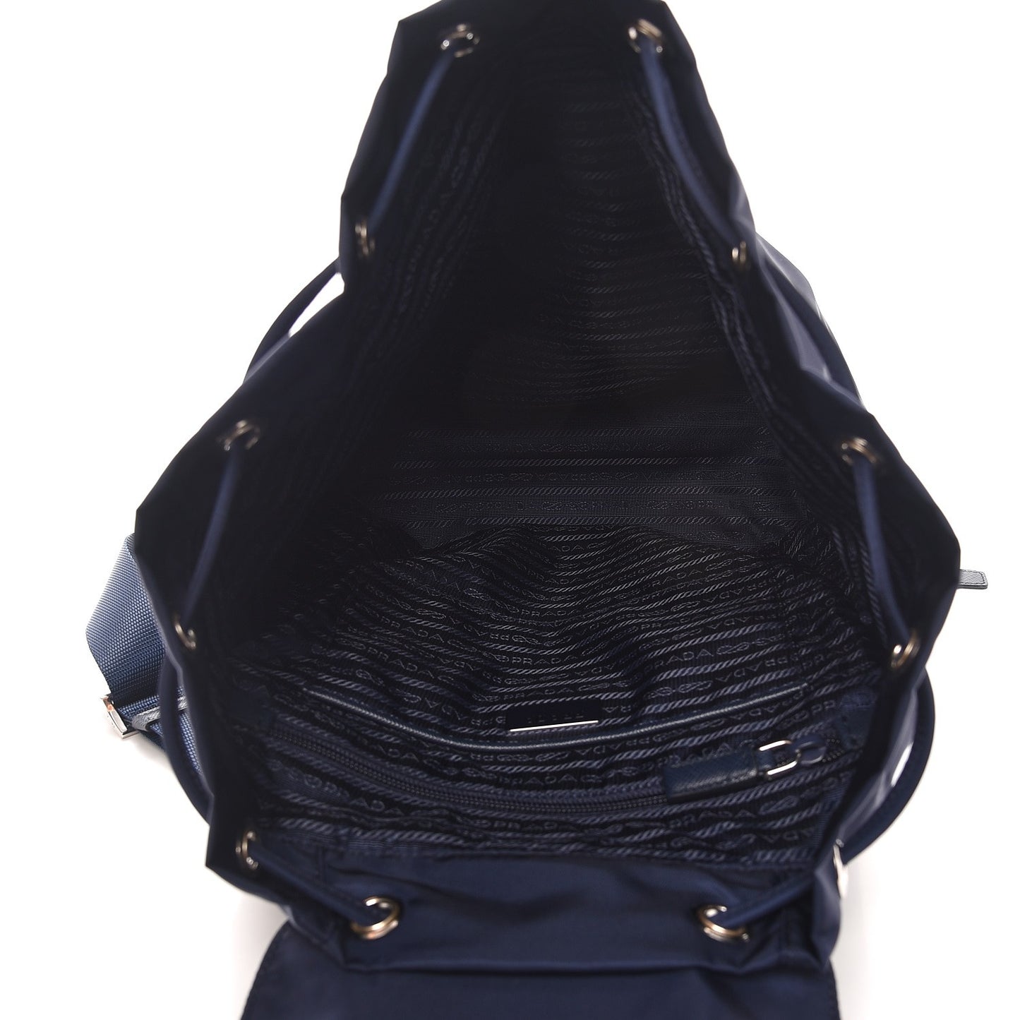 Nylon Vela Saffiano Medium Cinch Backpack Baltico