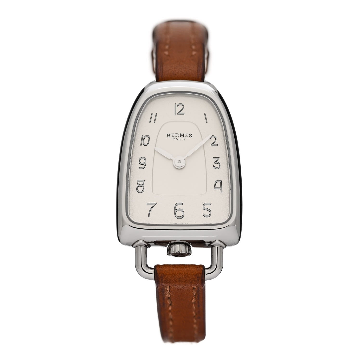 Hermes Stainless Steel Barenia 20mm Galop Quartz Watch Fauve 1 of 5