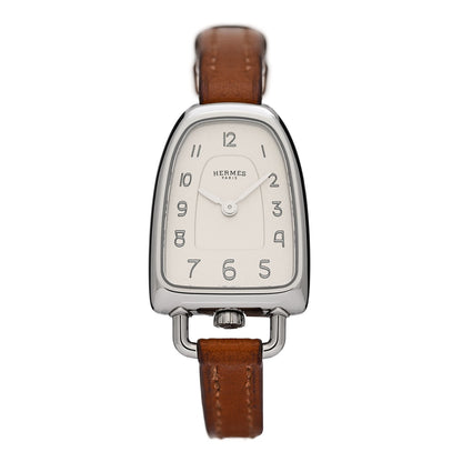 Hermes Stainless Steel Barenia 20mm Galop Quartz Watch Fauve 1 of 5