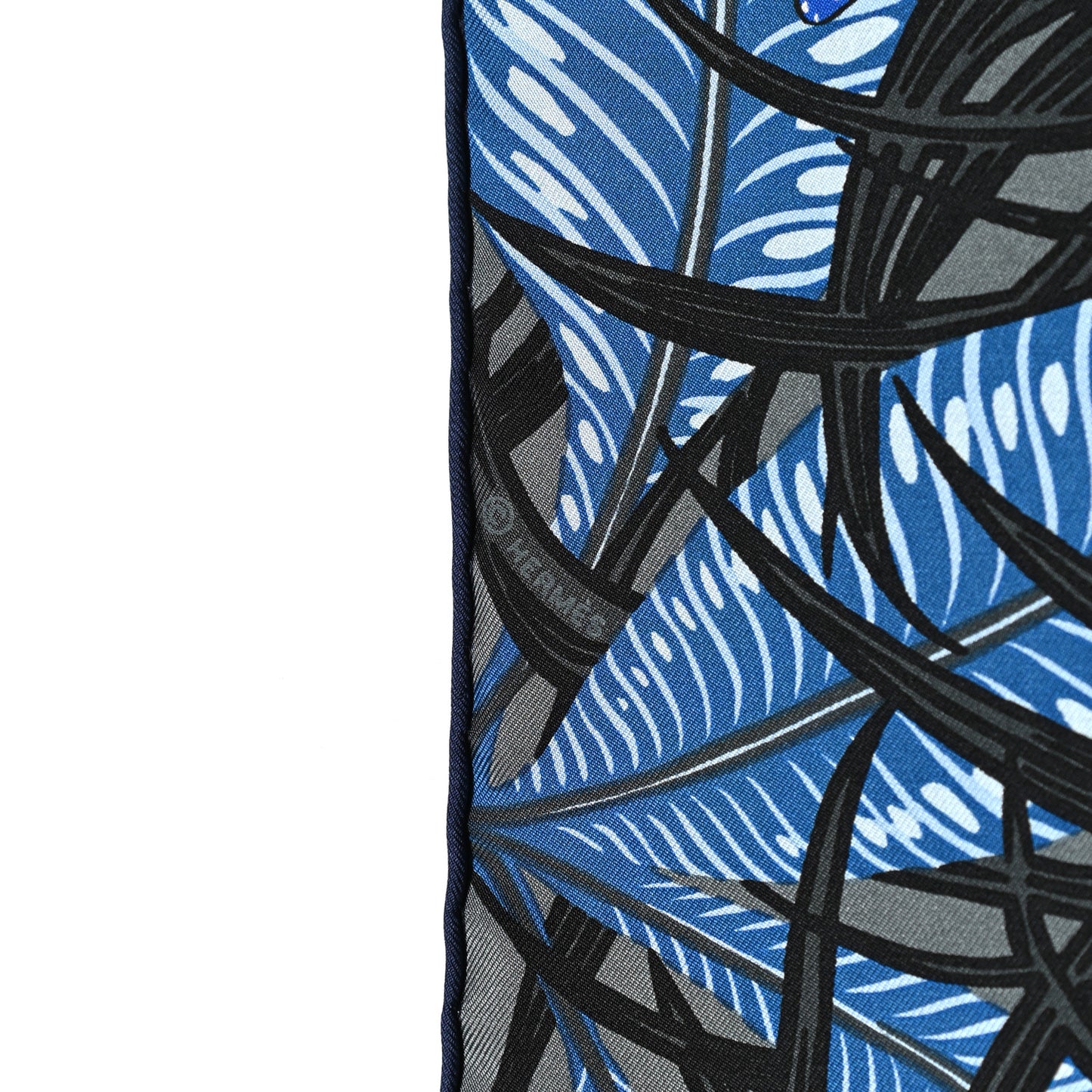 Silk Jaguar Quetzal Scarf 90 Bleu Jean Camel Marine