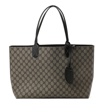 Gucci Calfskin GG Supreme Monogram Medium Reversible Tote Black 1 of 16