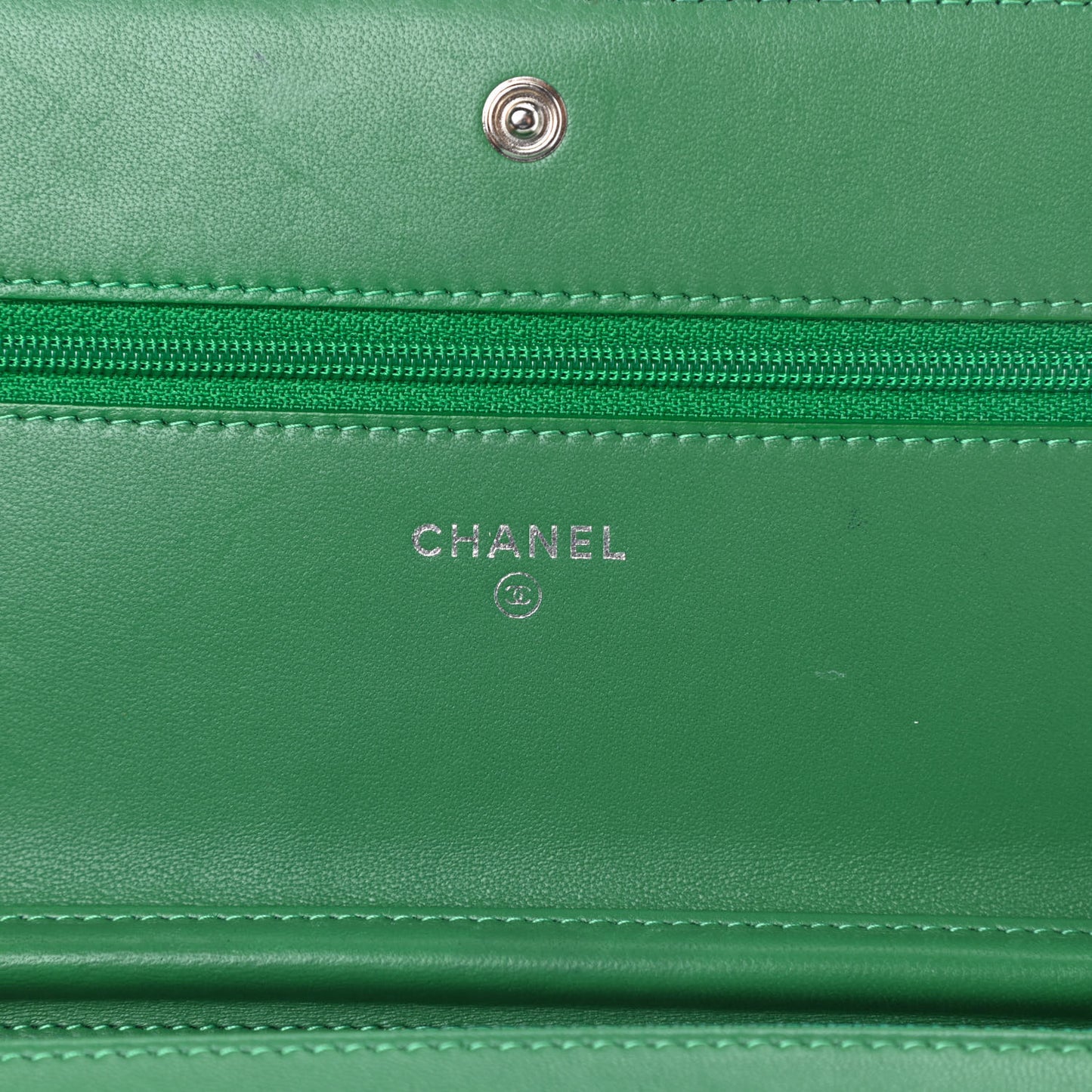 Lambskin Quilted Boy Wallet On Chain WOC Green