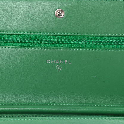Chanel Lambskin Quilted Boy Wallet On Chain WOC Green 6 of 15