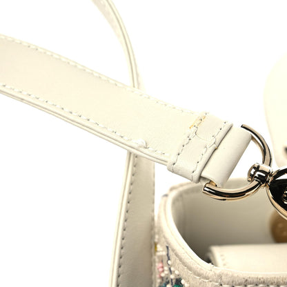 Christian Dior Calfskin Embroidered Medium Lady Dior White Multicolor 11 of 12