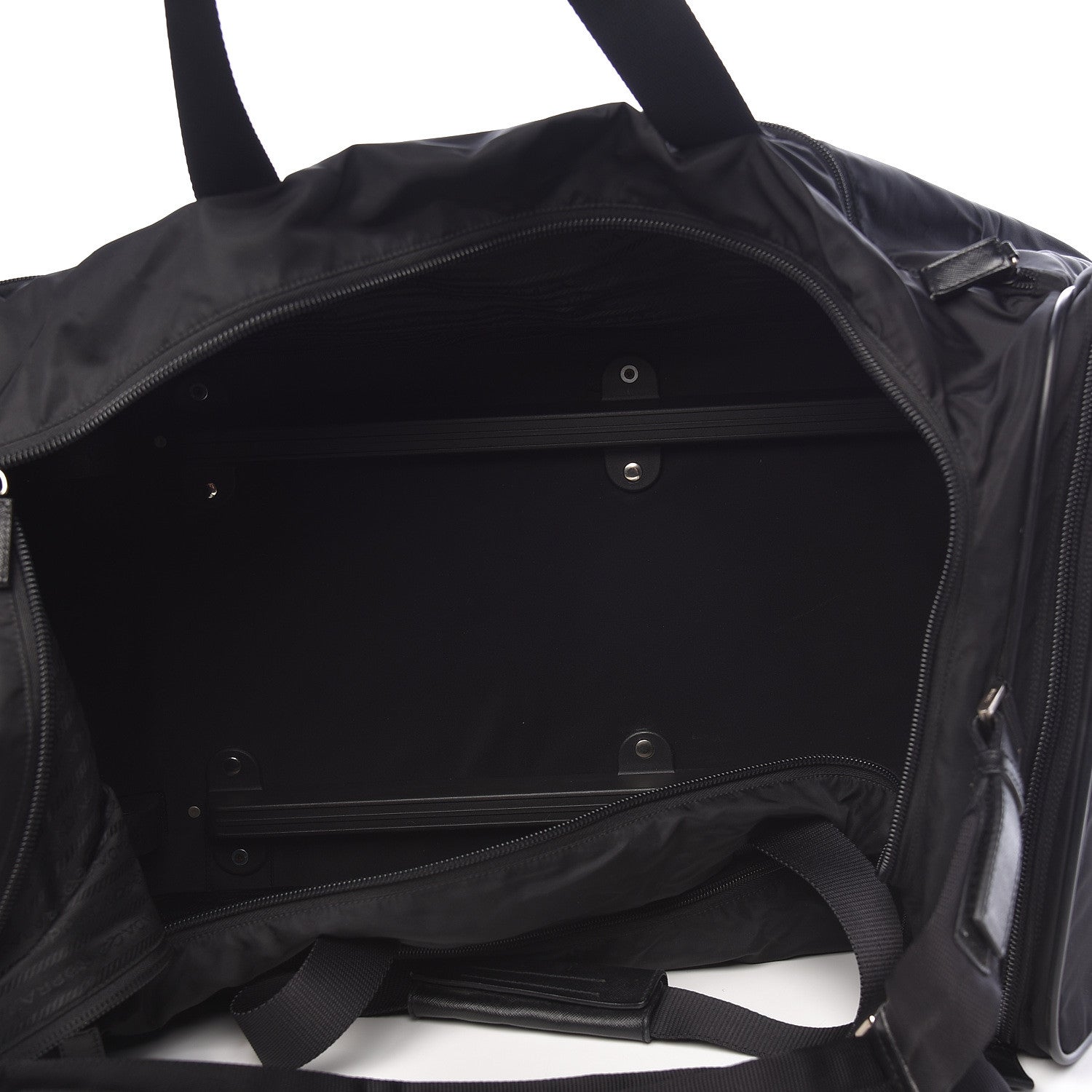 Prada Tessuto Nylon Saffiano Rolling Duffle Black 6 of 18