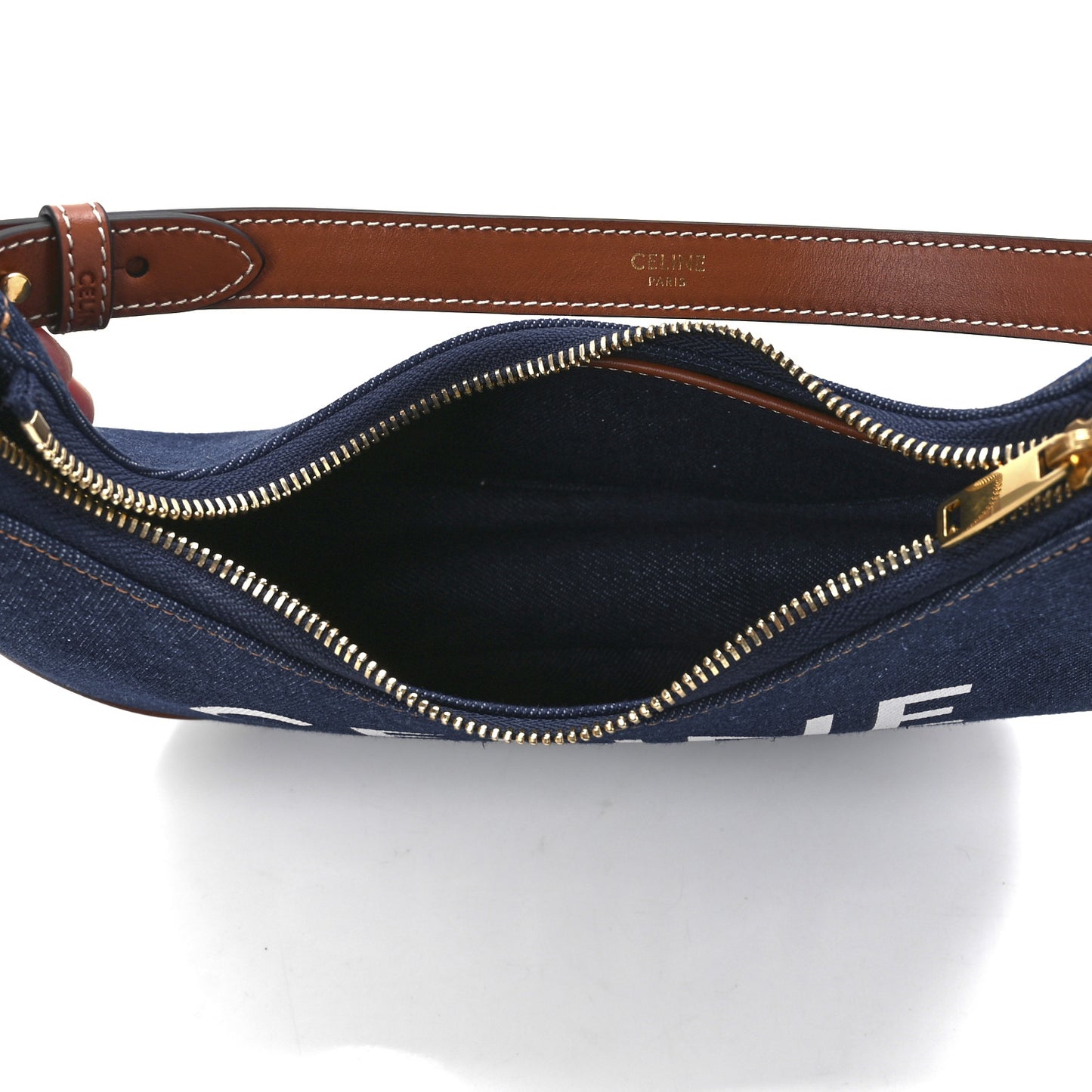 Denim Ava Shoulder Bag Navy Tan