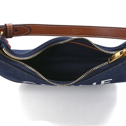 Celine Denim Ava Shoulder Bag Navy Tan 5 of 12