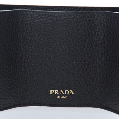 Prada Vitello Grain Small Tri-Fold Wallet Black 6 of 9