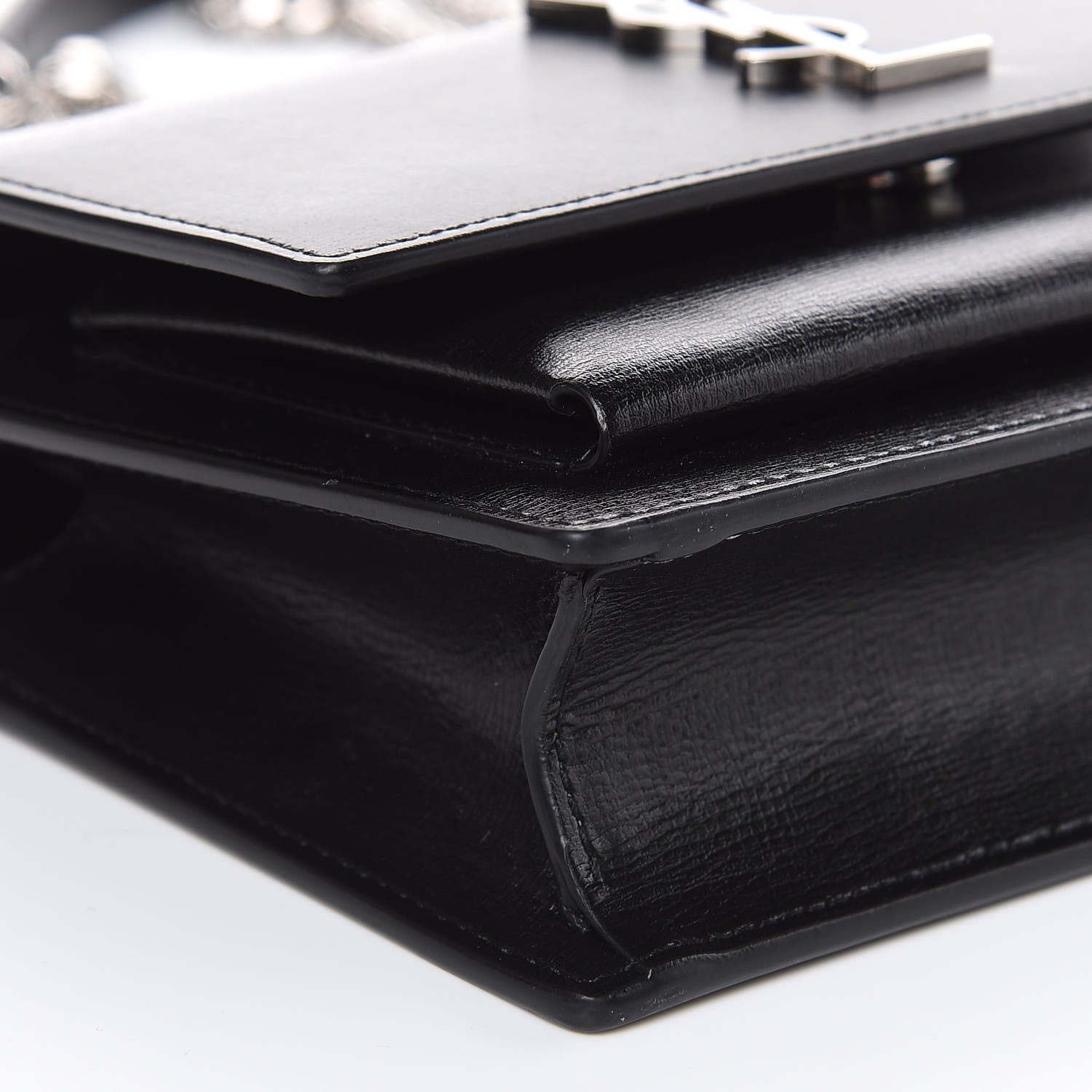 Saint Laurent Calfskin Monogram Sunset Chain Wallet Black 7 of 9
