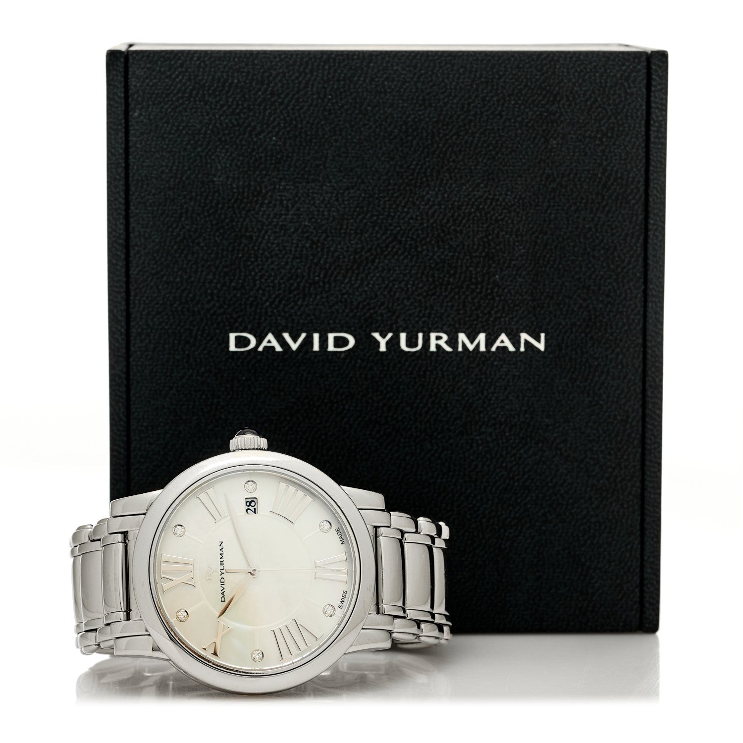 David Yurman Stainless Steel Diamond Mother of Pearl 38mm Classic Quartz Watch 5 of 5