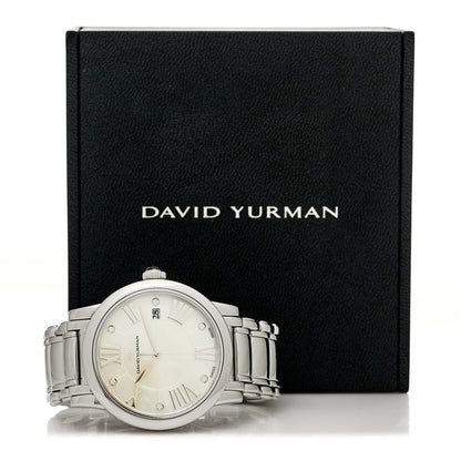 David Yurman Stainless Steel Diamond Mother of Pearl 38mm Classic Quartz Watch 5 of 5