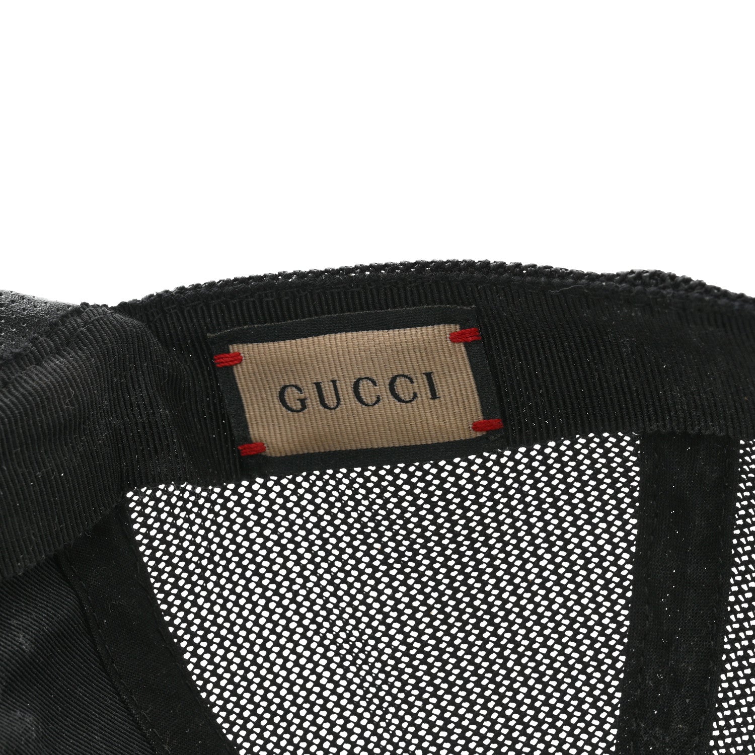 Gucci Calfskin Mesh GG Tennis Embossed Gary Baseball Hat M Black 17 of 18