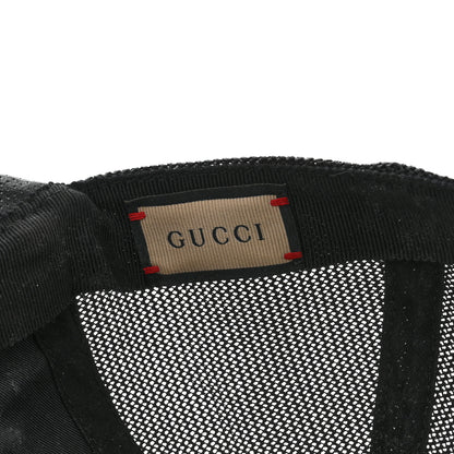Gucci Calfskin Mesh GG Tennis Embossed Gary Baseball Hat M Black 17 of 18