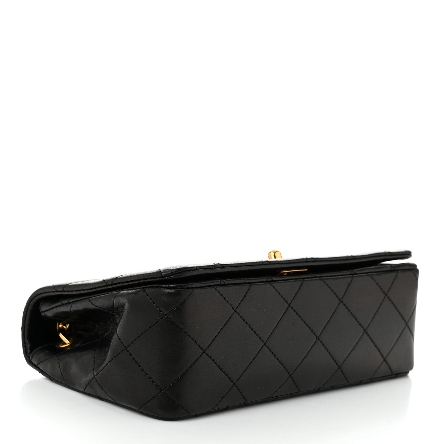 Lambskin Quilted Small Single Flap Black