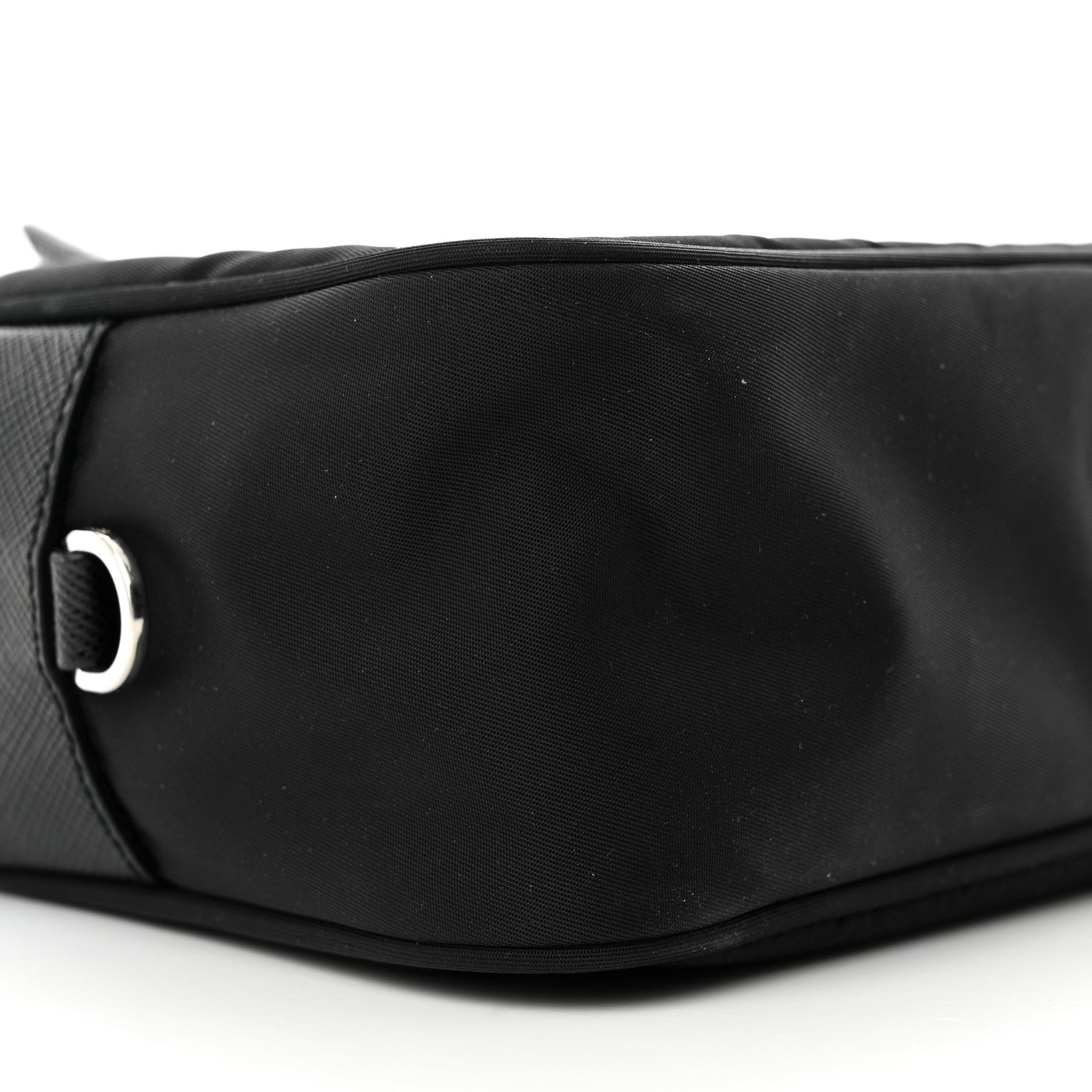 Prada Re-Nylon Vela Saffiano Pocket Double Zip Shoulder Bag Black 8 of 10