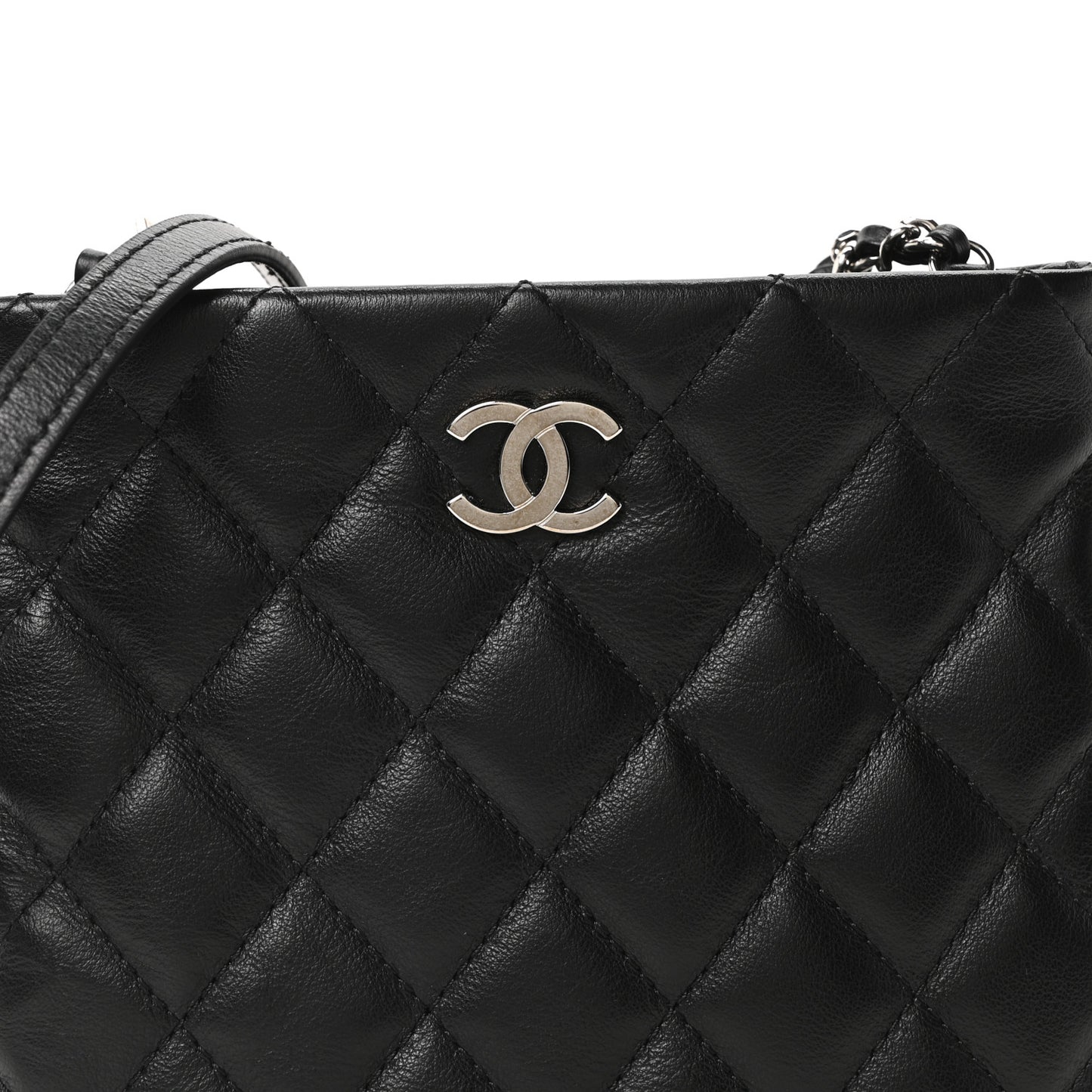 Calfskin Quilted Crossbody Bag Black