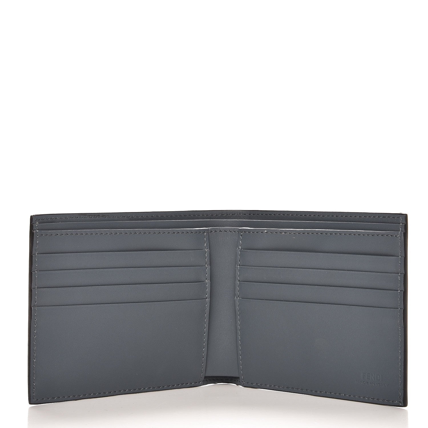 Fendi Calfskin Metal Monster Eyes Bi-Fold Wallet Tempesta 5 of 8
