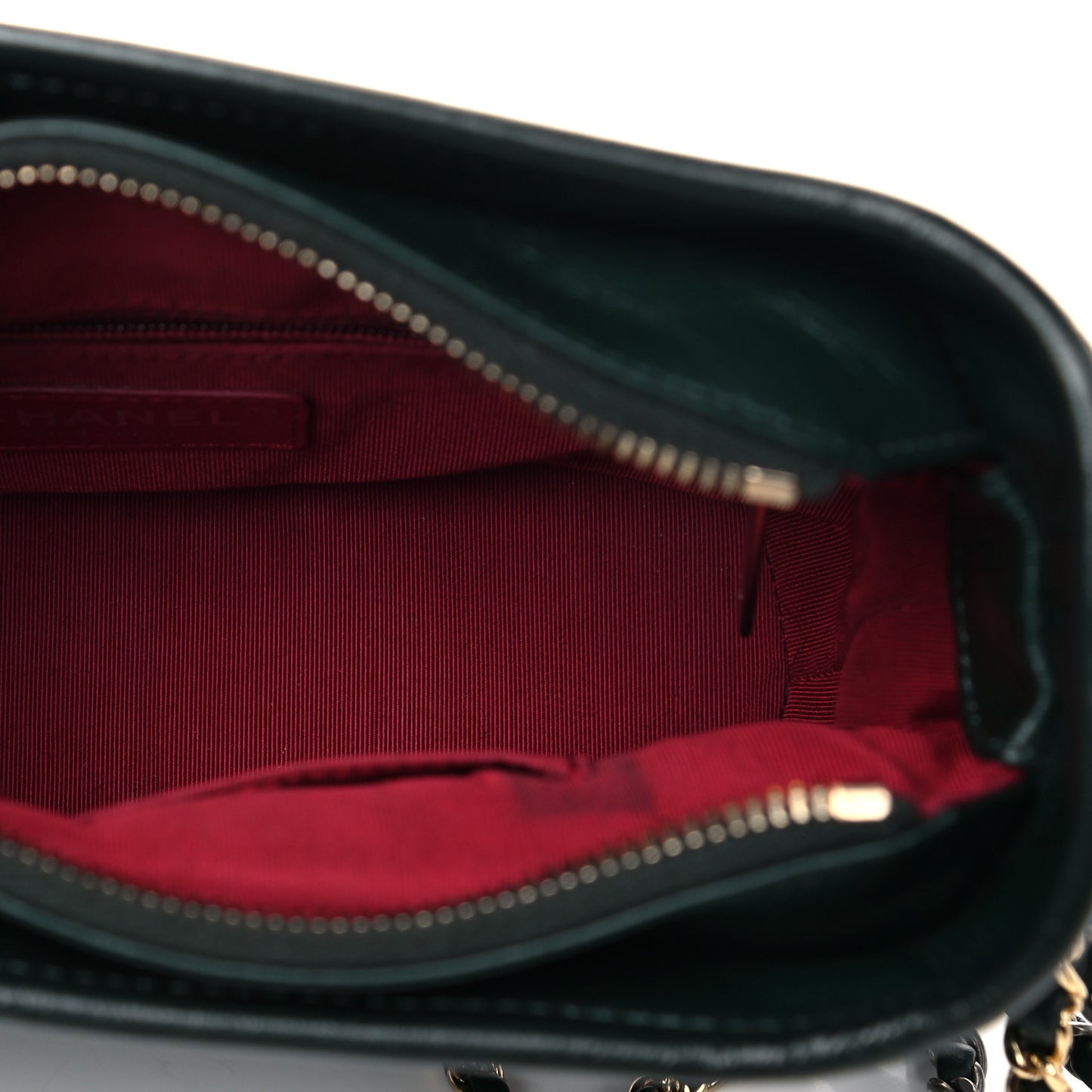 Aged Calfskin Quilted Small Gabrielle Hobo Dark Green
