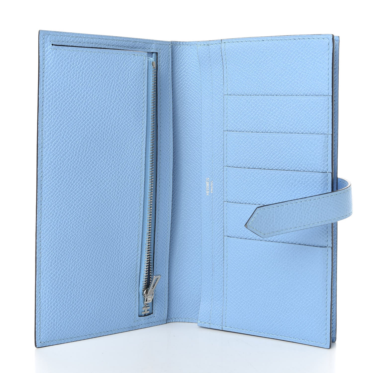 Hermes Epsom Bearn Gusset Wallet Bleu Zephyr 5 of 7