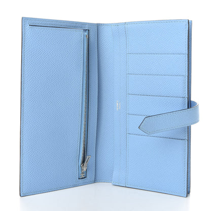Hermes Epsom Bearn Gusset Wallet Bleu Zephyr 5 of 7