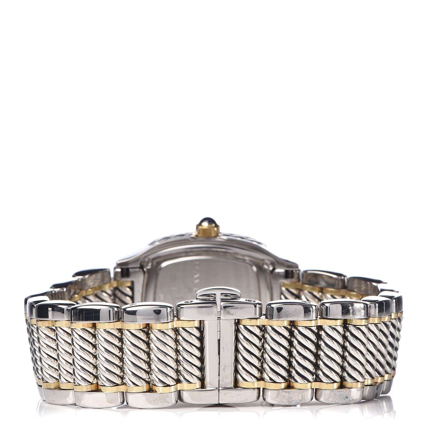 David Yurman Stainless Steel 18K Yellow Gold Diamond Mother of Pearl 25mm Thoroughbred Quartz Watch 4 of 6