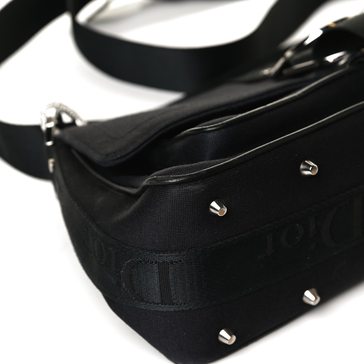 Christian Dior Silk Jersey Crystal Hardcore Clutch Black 7 of 17