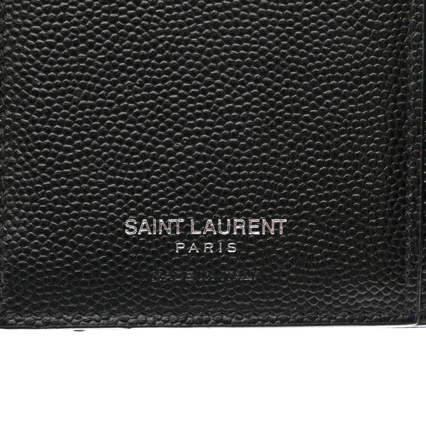 Grain De Poudre Matelasse Chevron Monogram Compact Tri Fold Wallet Black