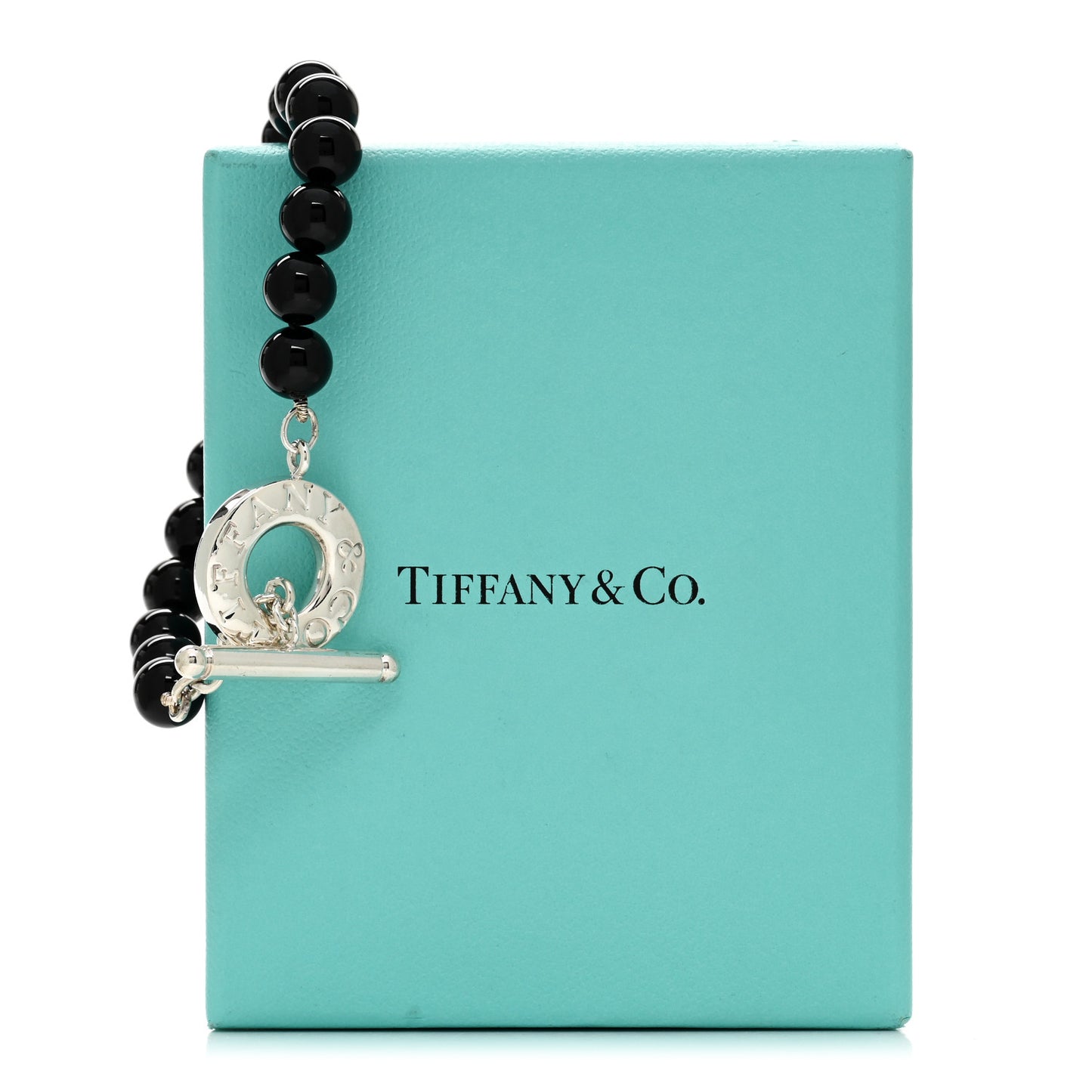 Sterling Silver Black Onyx Bead Toggle Bracelet
