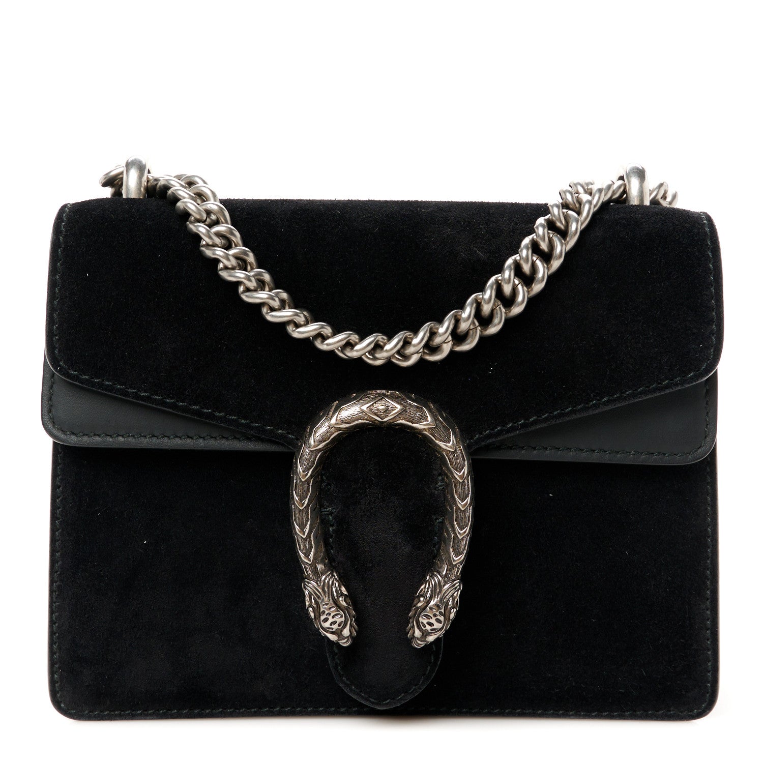 Gucci Suede Mini Dionysus Shoulder Bag Black 1 of 10