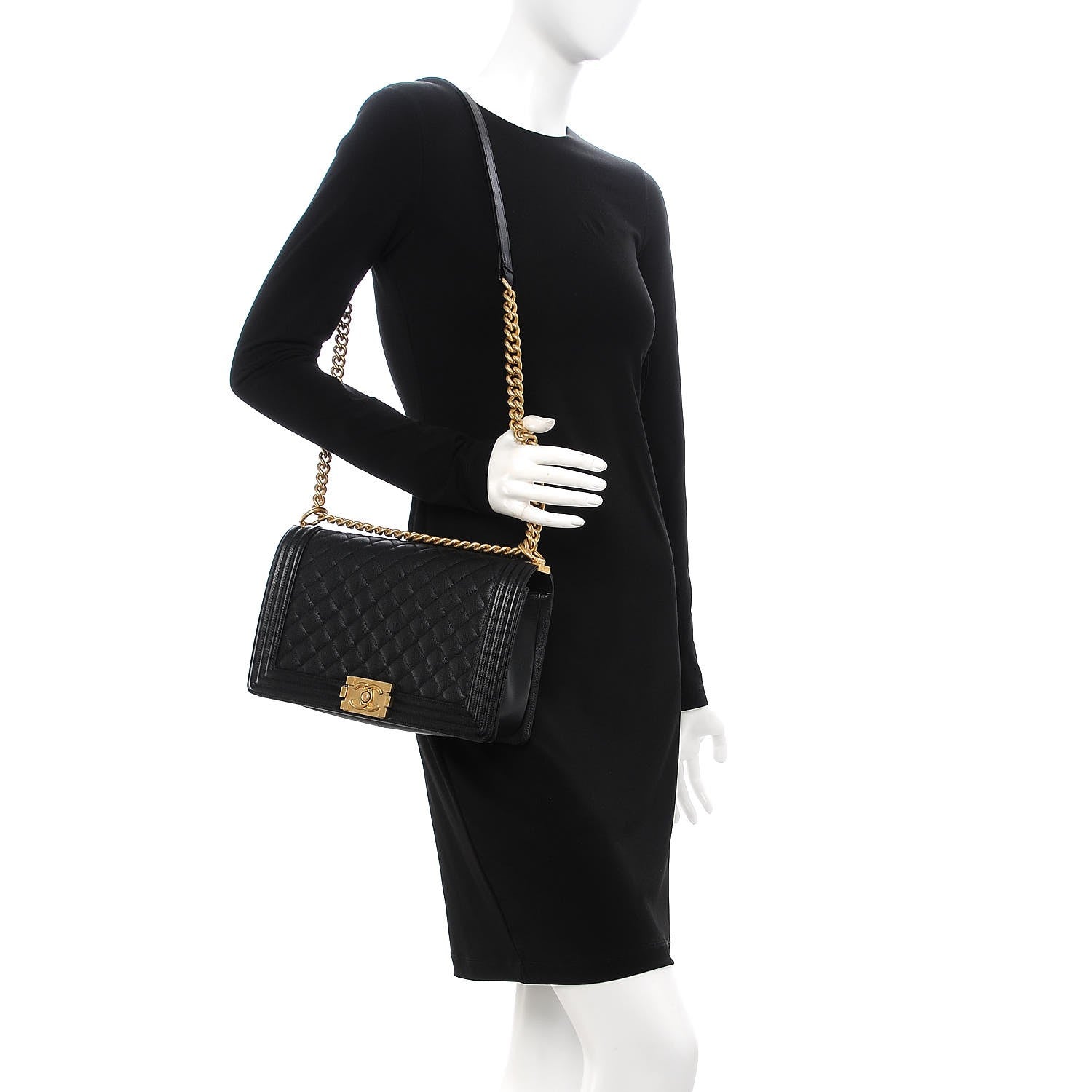 Chanel Caviar Quilted New Medium Boy Flap Black 2 of 10